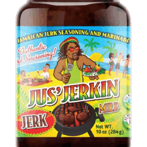 Jar of Jamaican jerk seasoning and marinade.