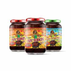 Jus' Jerkin Jamaican Jerk Seasoning and Marinade - 3-Pack (2 Spicy, 1 Mild)